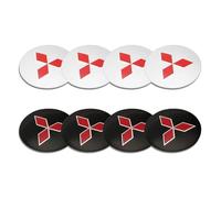 SANNITOU 4 Confezione da Adesivi per Copriruota per Mitsubishi Outlander 60mm, Coprimozzo, Adesivo per Badge, Accessori per Auto, Accessori Decorativi,Black