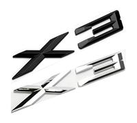 SANNITOU Auto Stemmi per BMW X3,Tronco Logo 3D Anteriore Posteriore Adesivo Alfabeto Distintivo Sostituire Emblem Sticker Stemmi e Decorazioni per Auto,Silver