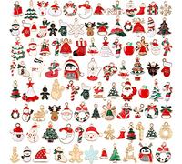 SANNIX 110Pcs Natale Oro Smalto Charms Gioielli FAI DA TE Fare Ciondoli Ciondoli per Bracciale Collana Orecchino Forniture Artigian