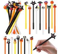 SANNIX 20 penne a sfera con inchiostro gel a forma di zucca, fantasma, teschio, pipistrello, per Halloween, feste di compleanno, bomboniere, regalo per bambini, scuola e casa