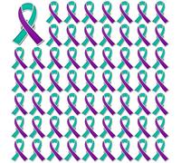 SANNIX 60 spille in metallo viola color foglia di tè, per la prevenzione del suicidio, per la sensibilizzazione al suicidio, per eventi sociali pubblici di beneficenza, speranza, amore, sopravvissuto
