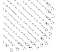 SANNIX Confezione da 50 catene placcate in argento per collane e catenine per gioielli da 50 cm