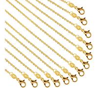 SANNIX Confezione da 50 collane placcate in oro per collane e catenine per gioielli, 50 cm, 21-7-1