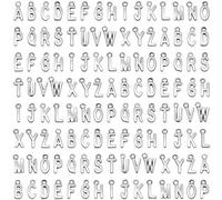 Sannix - Set di 6 ciondoli a forma di lettere dell'alfabeto ABC, con lettere maiuscole A-Z, per braccialetti fai da te, con 200 anelli aperti per la creazione di gioielli