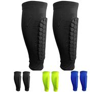 SANON 1 paio di parastinchi da calcio, manica protettiva per polpacci Parastinchi professionali antiurto per uomo, donna e gioventù (Nero)