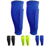 SANON 1 paio di parastinchi da calcio, manica protettiva per polpacci Parastinchi professionali antiurto per uomo, donna e gioventù (Blu)