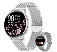 Sanorum Smartwatch Donna, 1.27” Orologio Smartwatch con Chiamata Bluetooth, Fisiologia Feminile, 120+ Sport, 24H Frequenza Cardiaca SpO2 Sonno, IP68 Impermeabile, Smart Watch per Android iOS Argento