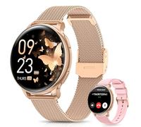 Sanorum Smartwatch Donna, 1.27” Orologio Smartwatch con Chiamata Bluetooth, Fisiologia Feminile, 120+ Sport, 24H Frequenza Cardiaca SpO2 Sonno, IP68 Impermeabile, Smart Watch per Android iOS Oro