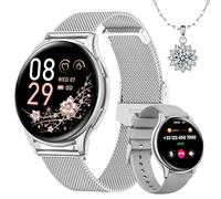 Sanorum Smartwatch Donna, 1,27" Smart Watch Orologio con Chiamate Bluetooth 5.3, 120 Sport e Fisiologia Feminile, 24H Cardiofrequenzimetro, 24H SpO2 Sonno IP68 Notifiche Messaggi Android iOS Argenteo