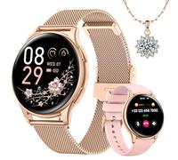 Sanorum Smartwatch Donna, 1,27" Smart Watch Orologio con Chiamate Bluetooth 5.3, 120 Sport e Fisiologia Feminile, 24H Cardiofrequenzimetro, 24H SpO2 Sonno IP68 Notifiche Messaggi Android iOS Oro Rosa