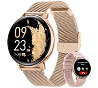 Sanorum Smartwatch Donna, 1.39" Orologio Smartwatch con Chiamate, Fisiologia Femminile, 24H Cardiofrequenzimetro SpO2, Sonno, 120+ Sport, Notifiche, Smart Watch Fitness per iOS Android Oro Rosa