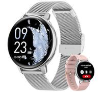 Sanorum Smartwatch Donna, 1.39" Orologio Smartwatch con Chiamate, Fisiologia Femminile, 24H Cardiofrequenzimetro SpO2, Sonno, 120+ Sport, Notifiche, Smart Watch Fitness per iOS Android Argento