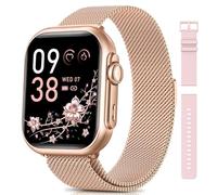 Sanorum Smartwatch Donna con Batteria 1000mAh, Standby 100 Giorni, 5ATM Orologio Fitness con Fisiologia Feminile/Sonno/Frequenza Cardiaca/Calorie/Contapassi, 120+Sport Smart Watch Android iOS Oro Rosa