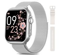 Sanorum Smartwatch Donna con Batteria 1000mAh, Standby 100 Giorni, 5ATM Orologio Fitness con Fisiologia Feminile/Sonno/Frequenza Cardiaca/Calorie/Contapassi, 120+Sport Smart Watch Android iOS Argento