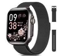 Sanorum Smartwatch Donna con Batteria 1000mAh, Standby 100 Giorni, 5ATM Orologio Fitness con Fisiologia Feminile/Sonno/Frequenza Cardiaca/Calorie/Contapassi, 120+Sport Smart Watch Android iOS Nero