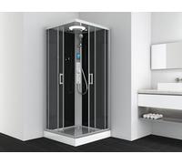 SANOTECHNIK MIAMI - Cabina doccia completa 90x90x215 cm, vetro di sicurezza premium, touch radio, luce LED, uggello massaggiante, doccia all-in-one CL21
