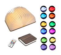 SANOTO Lampada Libro LED Pieghevole - 12 Colori Dimmerabile a Forma di Libro, Timer USB Ricaricabile - Decorazioni Casa, Idea Regalo Originale per Lei/Genitori/Bambini/Amica
