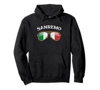 Sanremo Italy Vintage Flag Sunglasses Felpa con Cappuccio