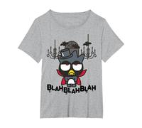 Sanrio Bad Badtz-Maru Halloween Blah Dracula Vampiro Maglietta, Donna Plus-Size, Grigio Melange, 3X