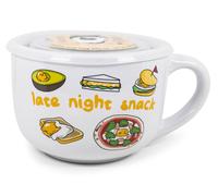 Sanrio Gudetama " Tardo Notte Snack " Ceramica Zuppa Tazza Con Ventilato Lid