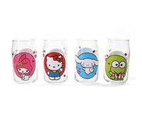 Sanrio Hello Kitty And Friends 4-Piece Vetro Set Ogni Contiene 473ml