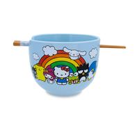 Sanrio Hello Kitty And Friends Arcobaleno Ceramica Ramen Ciotola E Bacchette Set