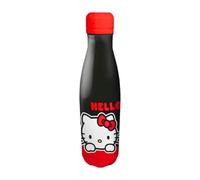 Sanrio Hello Kitty Bottiglia Riutilizzabile, Bottiglia D'acqua in Acciaio Inossidabile per Ragazze, Bottiglia da Viaggio con Design Hello Kitty, Capacità 500 ml | Nero