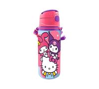 Sanrio Hello Kitty Bottiglia riutilizzabile in alluminio durevole, borraccia d'acqua per ragazze con manico, capacità 600 ml