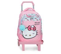 Sanrio Hello Kitty Bows Zaino Scolastico Doppio Scomparto con Trolley 15.6" Inches Rosa 28x42x14 cm PVC