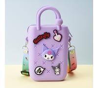 Sanrio HelloKitty Kuromi borsa da spiaggia con cerniera mini, elegante borsa portatile per , creativa borsa a foro cartone animato fai-da-te