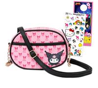 Sanrio Kuromi - Borsa per ragazze dai 10 ai 12 anni, set con borsa a tracolla Kuromi, adesivi, altro ancora | Confezione di accessori da viaggio SANRIO