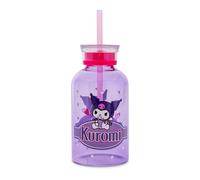 Sanrio Kuromi Cuori Vetro Latte Bottiglia Con Paglia Contiene 444ml