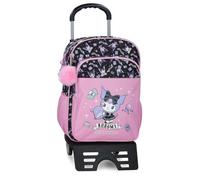 Sanrio Kuromi Fortune Telling Zaino Scolastico con Trolley Rosa 30x40x13 cm Poliestere