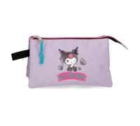 Sanrio Kuromi Retropop Astuccio Triplo Viola 22x12x5 cm Poliestere