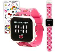 SANRIO Orologio Hello Kitty per ragazze, con orologio digitale a LED per bambini, con cinturini rosa e adesivi, facile da leggere, orologio da polso Hello Kitty per bambini