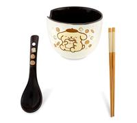 Sanrio Pompompurin - Ciotola per ramen con bacchette e cucchiaio, 590 ml