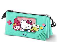 Hello Kitty Videogame-Astuccio Triplo, Turchese, 23 x 11 cm, Capacità 1 L
