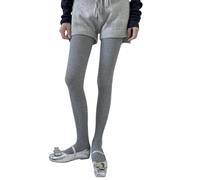 Sanrlo Calze, Donna Inverno Autunno Elegante Costine A Righe Opache Collant Scintillanti Tinta Unita Calze Skinny Pantaloni, grigio chiaro#, M-3XL
