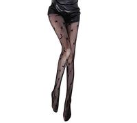 Sanrlo Calze, donna stella luna collant a rete scavato fuori rete nera collant fondo calze, Nero#, S-3XL