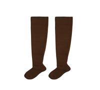 Sanrlo Calzini, calze da donna di grandi dimensioni, a righe, sopra il ginocchio, calze lunghe invernali e autunnali, scaldamuscoli a maglia spessa con reggicalze, Marrone#Senza elastico, M-3XL