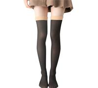 Sanrlo Calzini, calze da donna foderate in pile calze lunghe morbide calze calde sopra calze invernali calze termiche natalizie, Pantyhos# trasparente nero, M-3XL