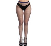 Sanrlo Calzini, eleganti calze a rete per le donne calze alte coscia collant a vita alta collant a rete, Blu navy # rete piccola, M-3XL