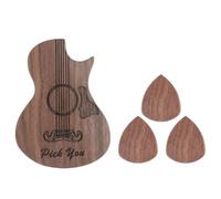 SANRLO Scatola di legno unica per plettri leggera e girevole, aperta, custodia per plettri per chitarra, accessori per strumenti musicali, A