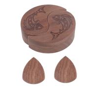 SANRLO Scatola di legno unica per plettri leggera e girevole, aperta, custodia per plettri per chitarra, accessori per strumenti musicali, B
