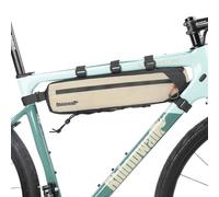 SANRUI Borsa da telaio per bicicletta, impermeabile, triangolare, con logo riflettente, accessori per ciclismo per MTB, bici da strada, beige, 2,1 l