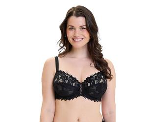 Sans Complexe - Arum - Reggiseno Avvolgente in Pizzo con Ferretto - Classico - Tinta Unita - Donna - Nero - 8C