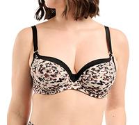 Sans Complexe Bain Sunset Stay Bikini Top, Stampa Animale di Sabbia Nera, 80C Women's