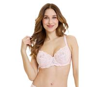 Sans Complexe - Carla - Reggiseno a Balconcino con Ferretto in Pizzo e Microfibra - Classico - Tinta Unita - Donna - Rosa Cipria - 3E