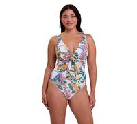 Sans Complexe Fidji Costume da Bagno One Piece, Stampa Bianca esotica, 46-48 Donna