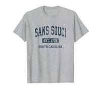 Sans Souci South Carolina SC - Design Vintage Sportivo Sportivo Maglietta